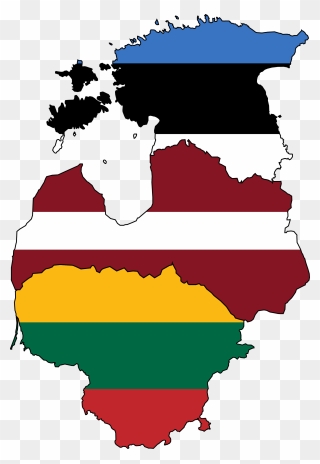 Baltic States Flag Map Clipart