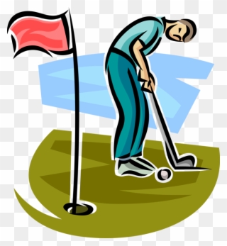 Picture Royalty Free Library Golfer Makes On Golf Green - Golf Pictures Clip Art - Png Download