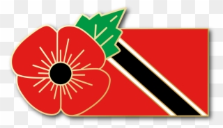 Image Of Trinidad & Tobago Fmn Poppy/flag Combo Medal - Circle Clipart