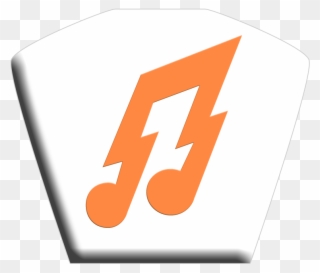 White Gibson Cover With Orange Lightning Bolt Music - Lightning Bolt Music Note Clipart