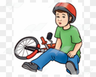Bike Clipart Fallen Off - Boy Falling Off Bike Clipart - Png Download
