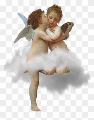 Edits Angels Boy Girl Cherubs Wings Cloud Sky Art Stick - Cupid And Psyche Baby Clipart