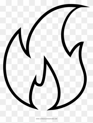 Black And White Flame - Fire Drawing Black And White Clipart