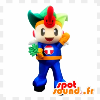 Chisora Kun Mascot, Boy, With A Jester Hat - Asagaossan New Spotsound Masot Yuru-chara Dressed Clipart