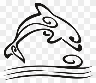 Delfin Jump The Waves - Delfin Tattoo Clipart