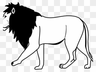 Mountain Lion Clipart Lion Body - Lion Images Black And White Art - Png Download