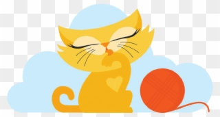 Cat Paw Lick Yarn - Kitten Clipart
