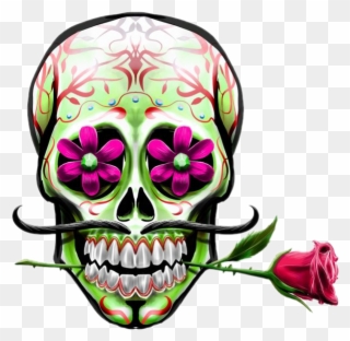 Skull Skulls Sugarskull Art Awesomeart Skullsandroses - Tattoos De Caveira Mexicana Clipart