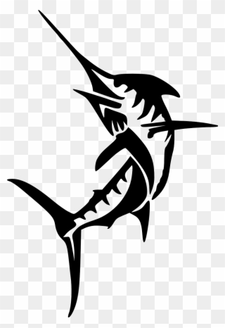 Swordfish Silhouette Vector - Marlin Silhouette Clipart