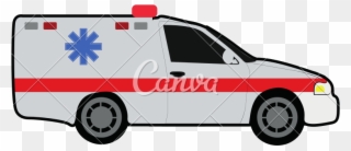 Clip Art Side View Of An Ambulance With Transparent - Drawing - Png Download