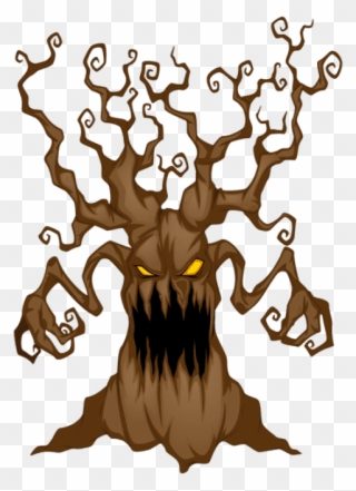 Download Halloween Scary Tree Png Images Background - Scary Tree Halloween Clipart Transparent Png
