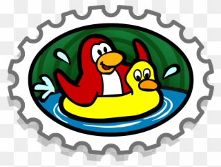 Go Swimming Stamp - Club Penguin Stamps Clipart