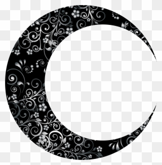 Png Library Download Prismatic Floral Crescent Mark - Clip Art Crescent Moon Transparent Png