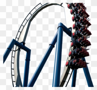 Upside Down Clipart Roller Coaster - Amusement Park - Png Download