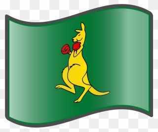 Open - Boxing Kangaroo Flag Clipart