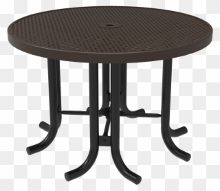 Honeycomb Steel Round Patio Table With Seats Punched - Picnic Table Clipart