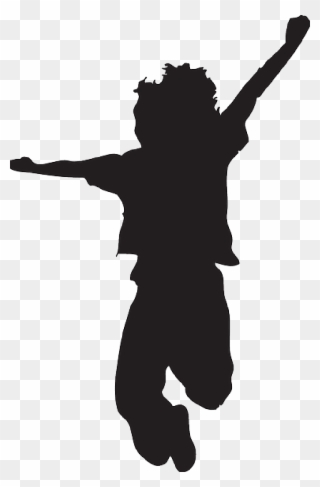 Clip Art Happy Silhouette Small Children Stock Illustration - Kid Jumping Silhouette - Png Download