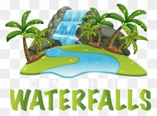 Water Fall Scene Clip Art , Png Download - Water Falls Logo Transparent Png