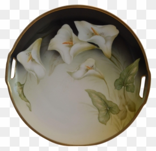 German Porcelain Cake Plate ~calla Lilly Motif ~reinhold - Reinhold Schlegelmilch Clipart