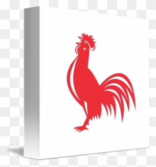 Chicken Crowing Retro By Aloysius Patrimonio - Chicken Rooster Crowing Retro Round Ornament Clipart