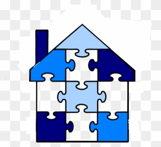 Pieces House Clip Art - Puzzle Pieces Of A House - Png Download