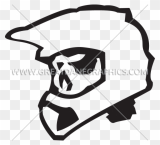 Skeleton Motocross Helmet - Motocross Helmet Drawing Clipart