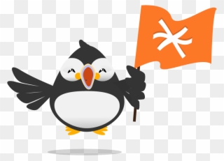 Puffin Holding A Freeconference - .com Clipart