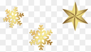 Snowflake Schema Computer File Golden Stars - Flocos De Neve Estrelas Png Clipart