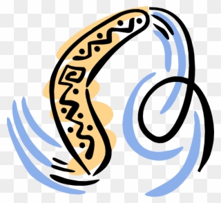 Vector Illustration Of Australian Boomerang Used By - Dasmariñas Water District Clipart