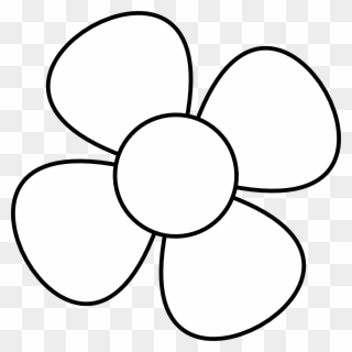 Flower Clipart Black And White - 4 Petal Flowers Clipart - Png Download