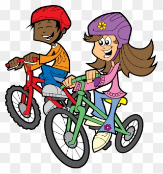Two-riders2 - Clip Art Bike Riding - Png Download
