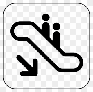 Vector B/w - Escalator Symbol Clipart