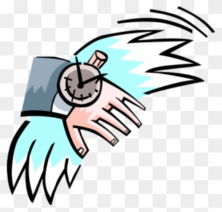 Vector Illustration Of Time Flies With Wristwatch Clipart