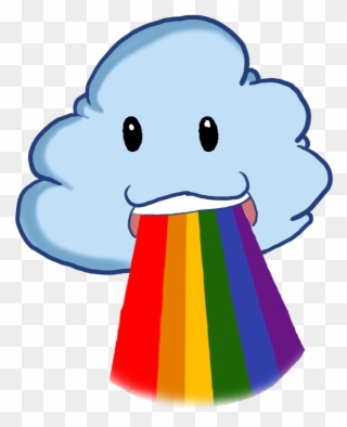 Chibi Cloud Vomiting A Rainbow By Linksketchit - Cloud Throwing Up Rainbow Gif Clipart