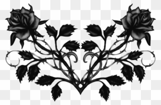 Clip Library Rose Psd Official Psds Share This Image - Black Roses With Thorns - Png Download