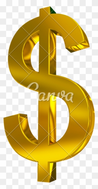 3d Golden Dollar Sign - Canva Clipart (#2150345) - PinClipart