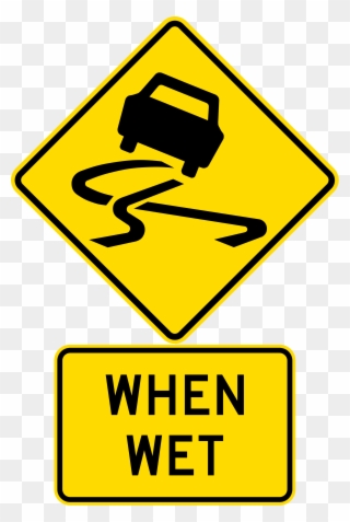 Slippery When Wet Road Sign Clipart