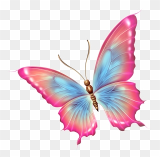 Фото, Автор Ya - Pink And Blue Butterfly Png Clipart