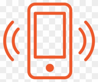 Mobile Phone Icon - Mobile Icon Png Orange Clipart