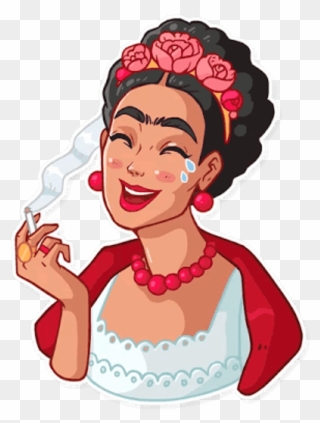 Fridakahlo Frida Smile Cigarro Smoking Feminist - Stickers Frida Kahlo Png Clipart
