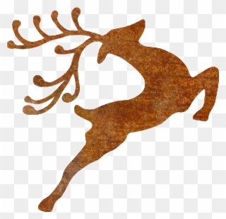 Thick Rusty Jumping Reindeer - Free Santa Sack Svg Clipart