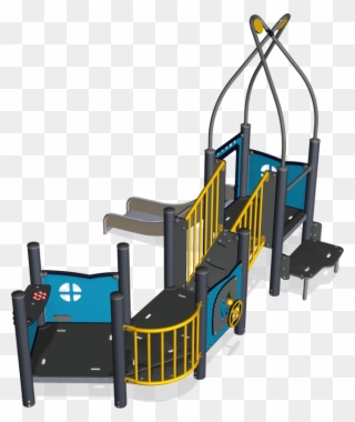 Play Tower & House With Balcony, Steel Posts, St Clipart