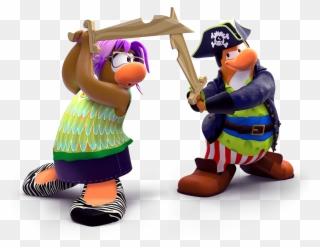 Pirate Penguins With Swords - Club Penguin Island Clipart