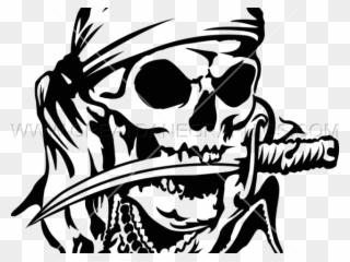 Drawn Pirate Knife - Pirates Of The Caribbean Skull Clipart