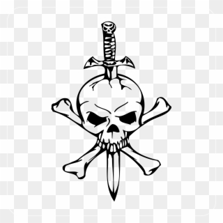 Clipart Skull Sword - Skull Coloring Pages Of Zombies - Png Download