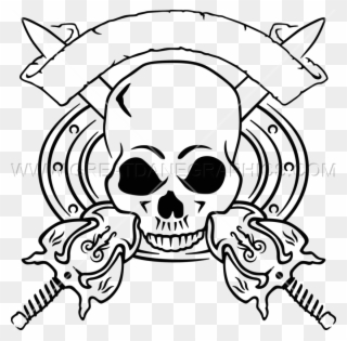Clipart Skull Sword - Skull - Png Download