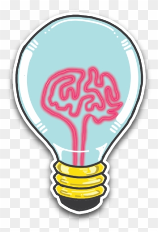 Light Bulb Brain - Incandescent Light Bulb Clipart