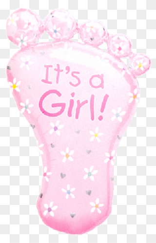 It's A Girl Footprint Mylar Shape Balloon - Amscan International Super Shape Foot Its A Girl Clipart