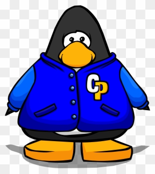 Blue Letterman Jacket From A Player Card - Club Penguin Coffee Apron Clipart