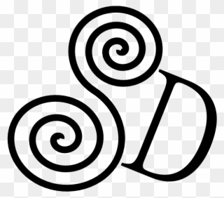 The Spinny Doo Silly Face Logo - Line Art Clipart